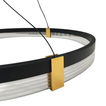 TRIANGLE LED cable-suspended pendant, 40W, 230V, 3000/4000/6000K, Ø 60 cm, black