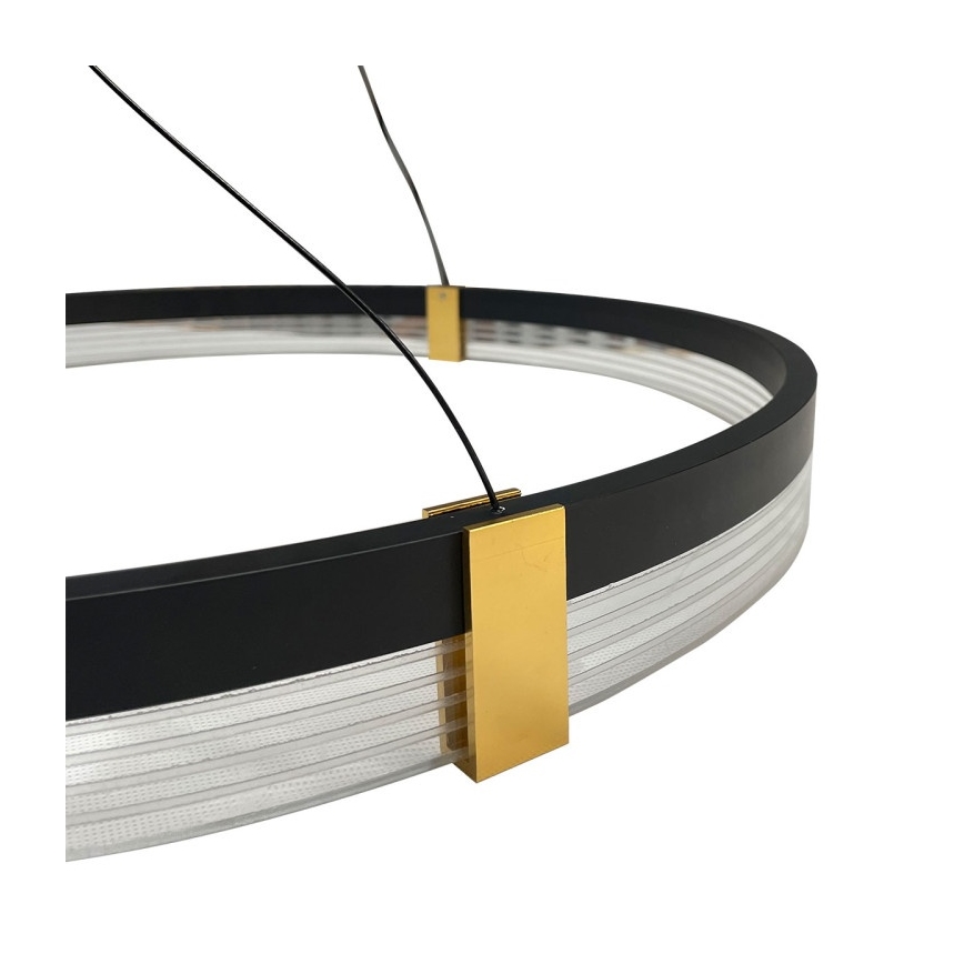 TRIANGLE LED cable-suspended pendant, 40W, 230V, 3000/4000/6000K, Ø 60 cm, black