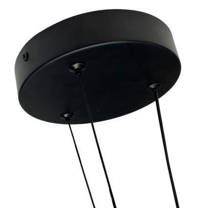 TRIANGLE LED cable-suspended pendant, 40W, 230V, 3000/4000/6000K, Ø 60 cm, black