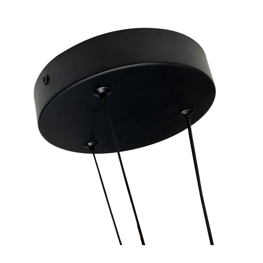 TRIANGLE LED cable-suspended pendant, 40W, 230V, 3000/4000/6000K, Ø 60 cm, black
