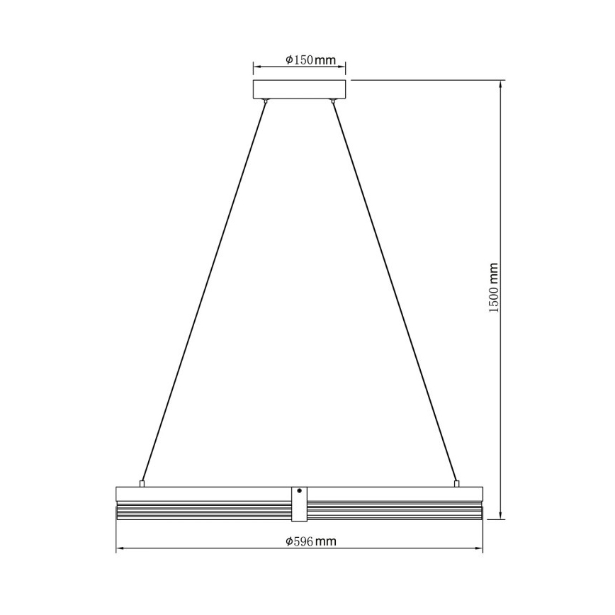 TRIANGLE LED cable-suspended pendant, 40W, 230V, 3000/4000/6000K, Ø 60 cm, black