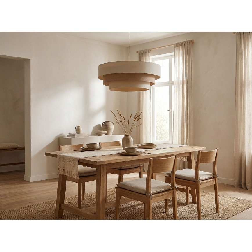 TRINITI Corded Pendant Light 1xE27/60W/230V Ø 40 cm Cream/Beige