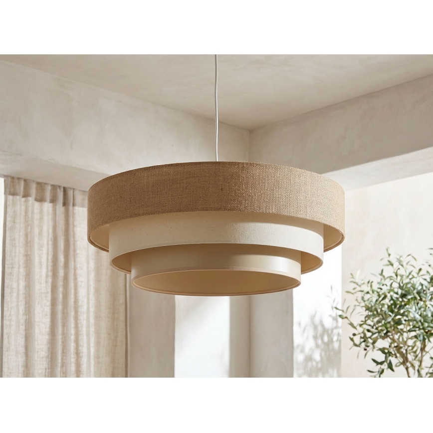 TRINITI pendant light on cable, 1 x E27/60W/230V, Ø 40 cm, beige/cream