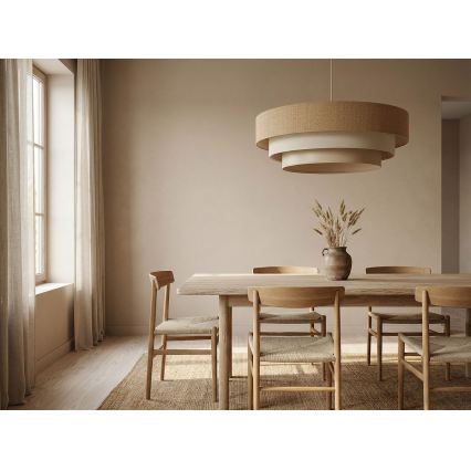 TRINITI pendant light on cable, 1 x E27/60W/230V, Ø 40 cm, beige/cream