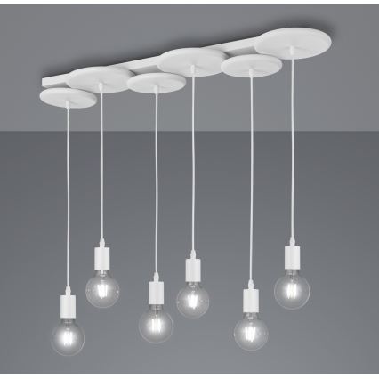 Trio - Chandelier on a string DISCUS 6xE27/28W/230V white