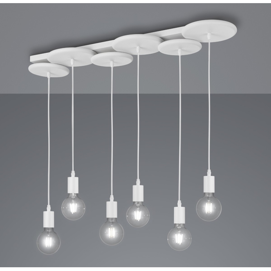 Trio - Chandelier on a string DISCUS 6xE27/28W/230V white