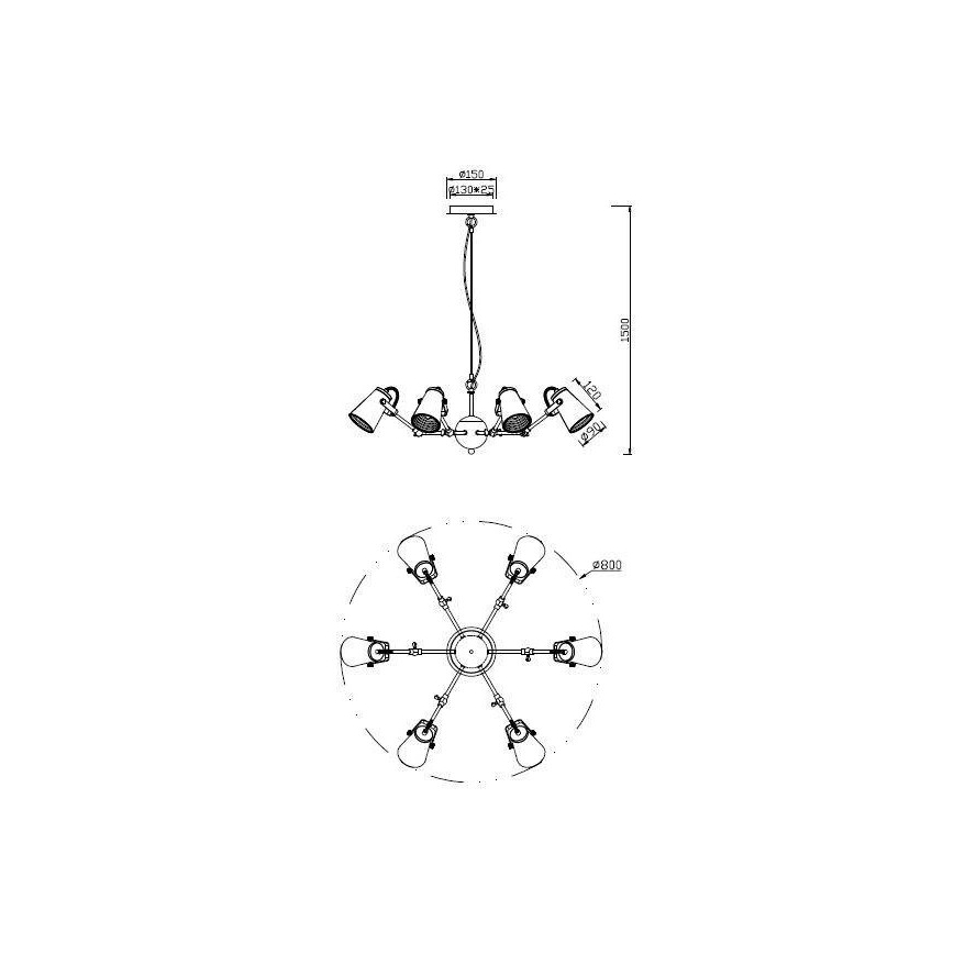 Trio - Chandelier on a string EDWARD 6xE14/40W/230V