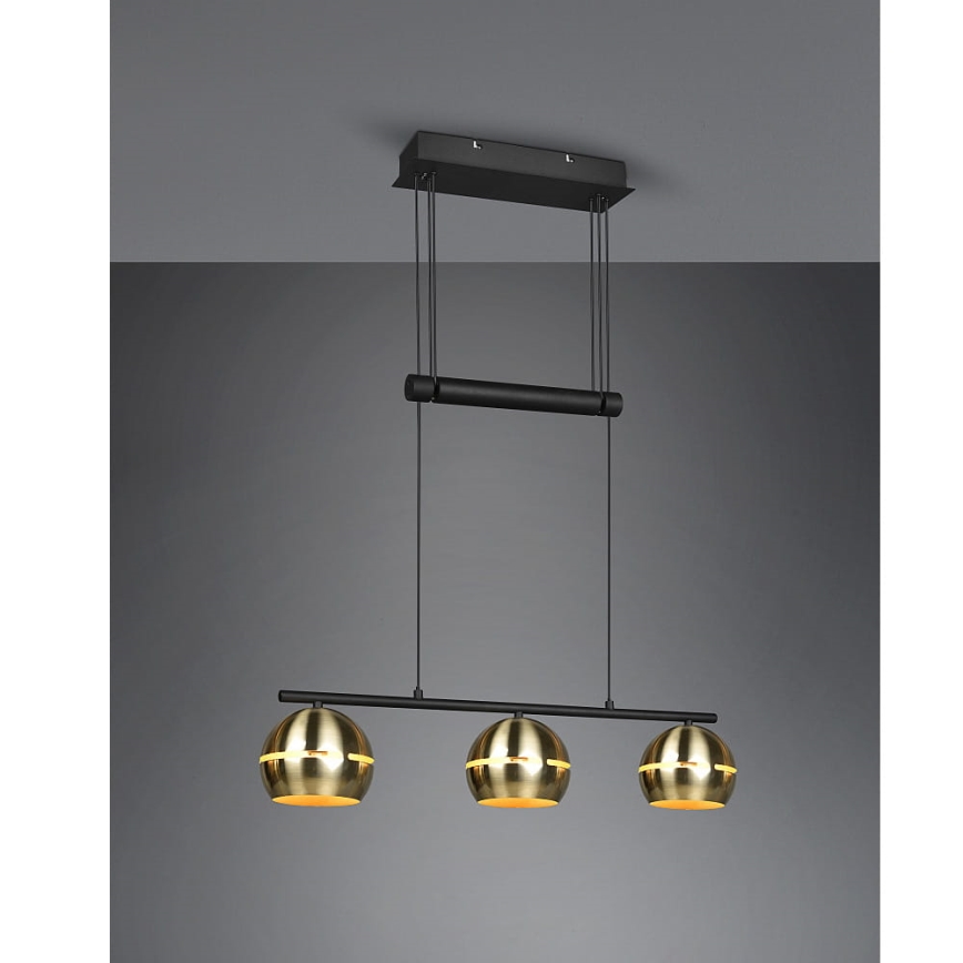 Trio - Chandelier on a string FLETCHER 3xE14/40W/230V brass