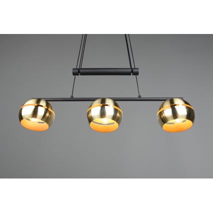 Trio - Chandelier on a string FLETCHER 3xE14/40W/230V brass