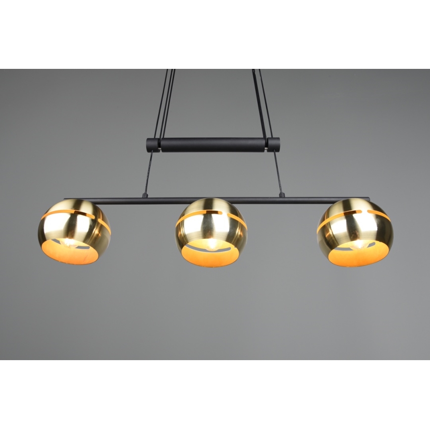 Trio - Chandelier on a string FLETCHER 3xE14/40W/230V brass