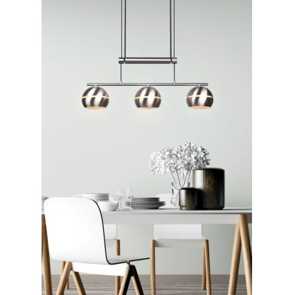 Trio - Chandelier on a string FLETCHER 3xE14/40W/230V matte chrome