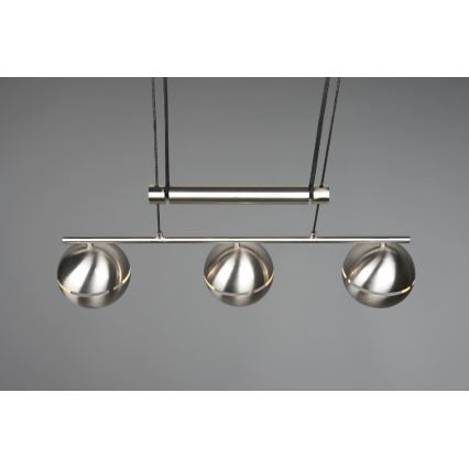 Trio - Chandelier on a string FLETCHER 3xE14/40W/230V matte chrome