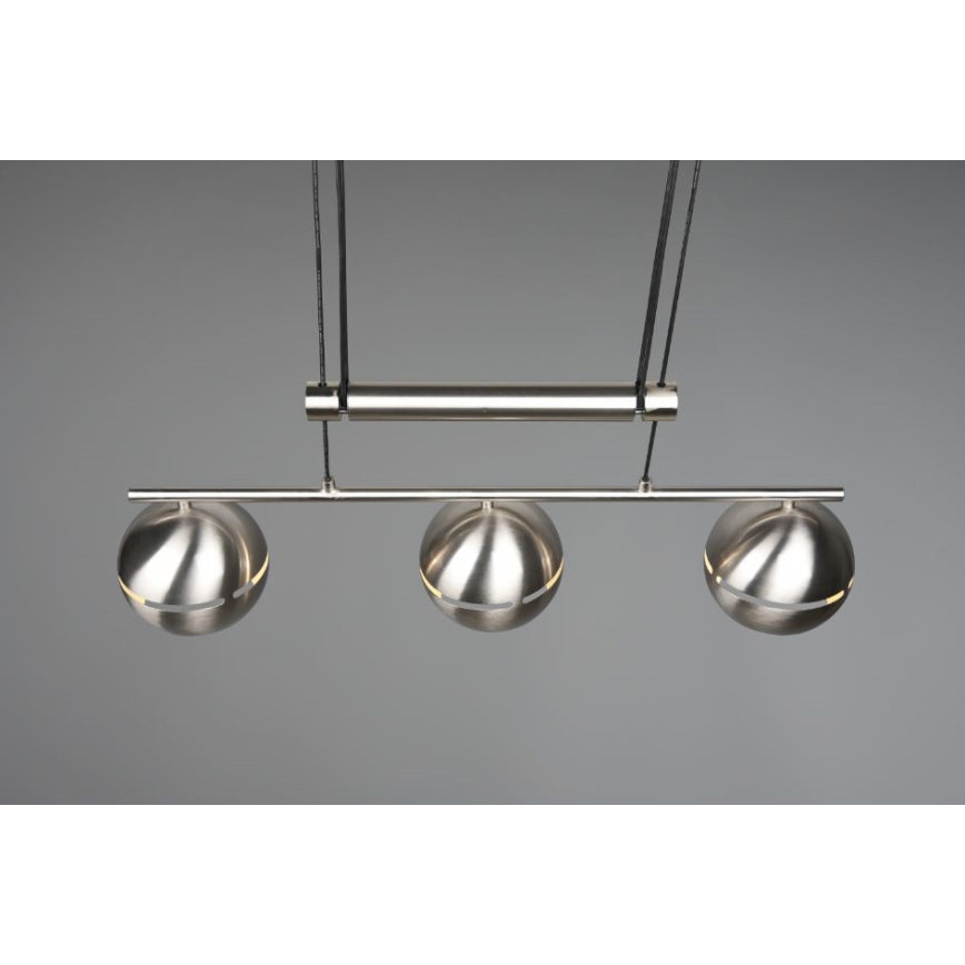 Trio - Chandelier on a string FLETCHER 3xE14/40W/230V matte chrome