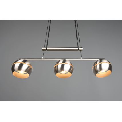 Trio - Chandelier on a string FLETCHER 3xE14/40W/230V matte chrome