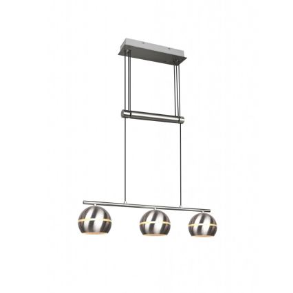 Trio - Chandelier on a string FLETCHER 3xE14/40W/230V matte chrome