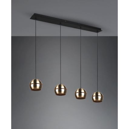 Trio - Chandelier on a string FLETCHER 4xE14/40W/230V brass