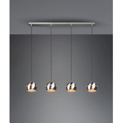 Trio - Chandelier on a string FLETCHER 4xE14/40W/230V matte chrome
