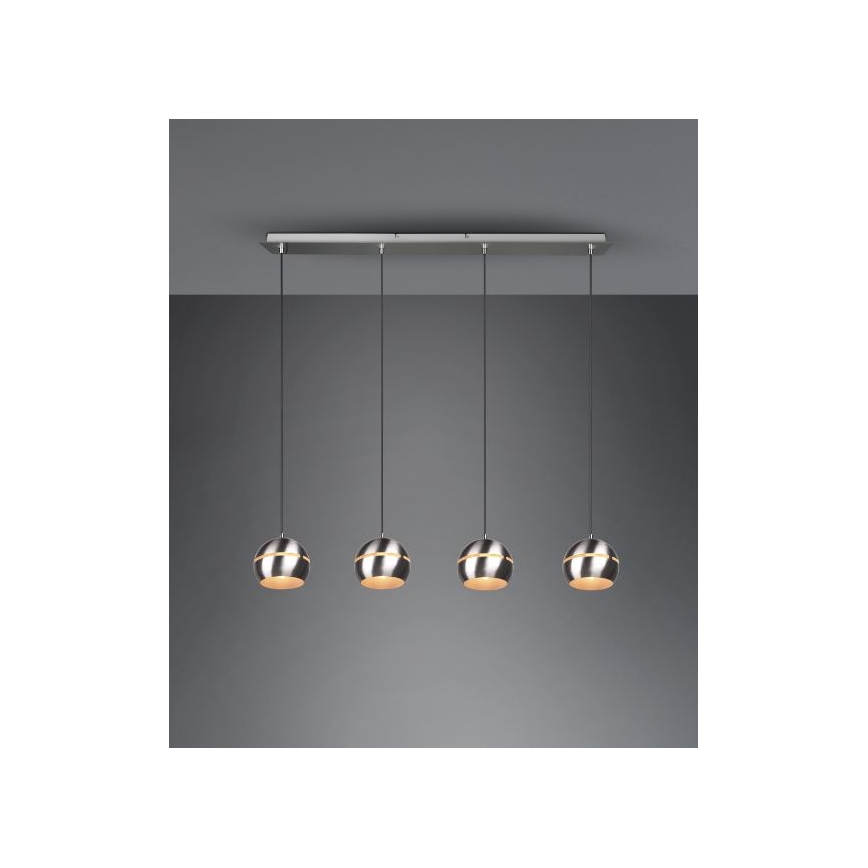Trio - Chandelier on a string FLETCHER 4xE14/40W/230V matte chrome