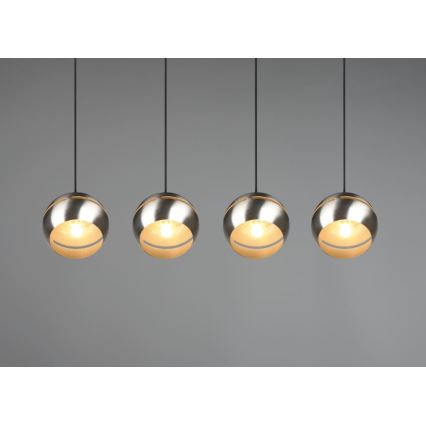 Trio - Chandelier on a string FLETCHER 4xE14/40W/230V matte chrome