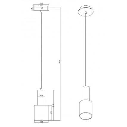 Trio - Chandelier on a string WAILER 1xGU10/5W/230V grey