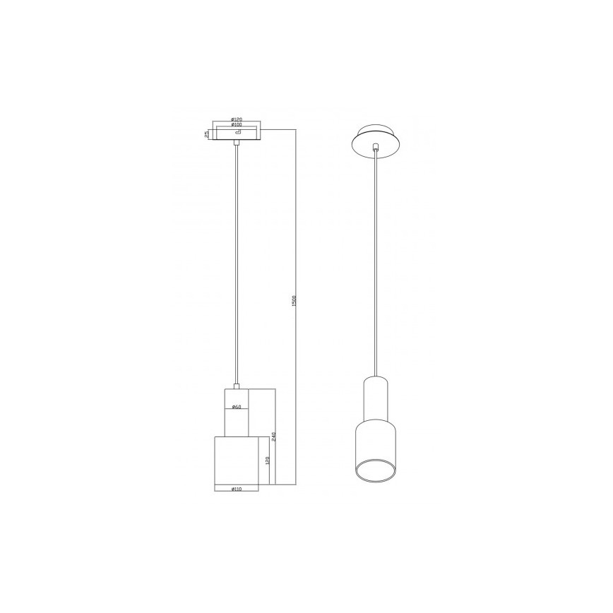 Trio - Chandelier on a string WAILER 1xGU10/5W/230V grey