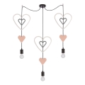 TRIO Children's pendant light on cable, 3xE27/20W/230V, pink/white/grey