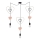 TRIO Children's pendant light on cable, 3xE27/20W/230V, pink/white/grey