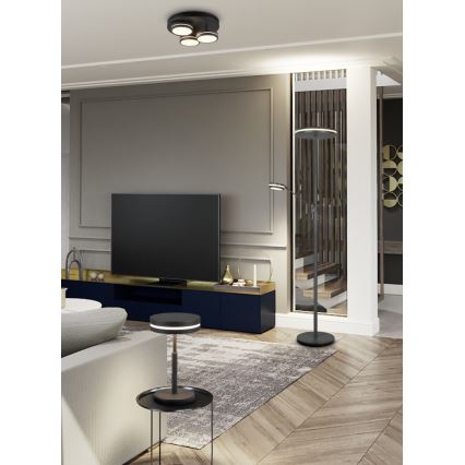 Trio - FRANKLIN Dimmable LED Ceiling Light 3x LED/8.5W/230V 3000K Ø35 cm Black