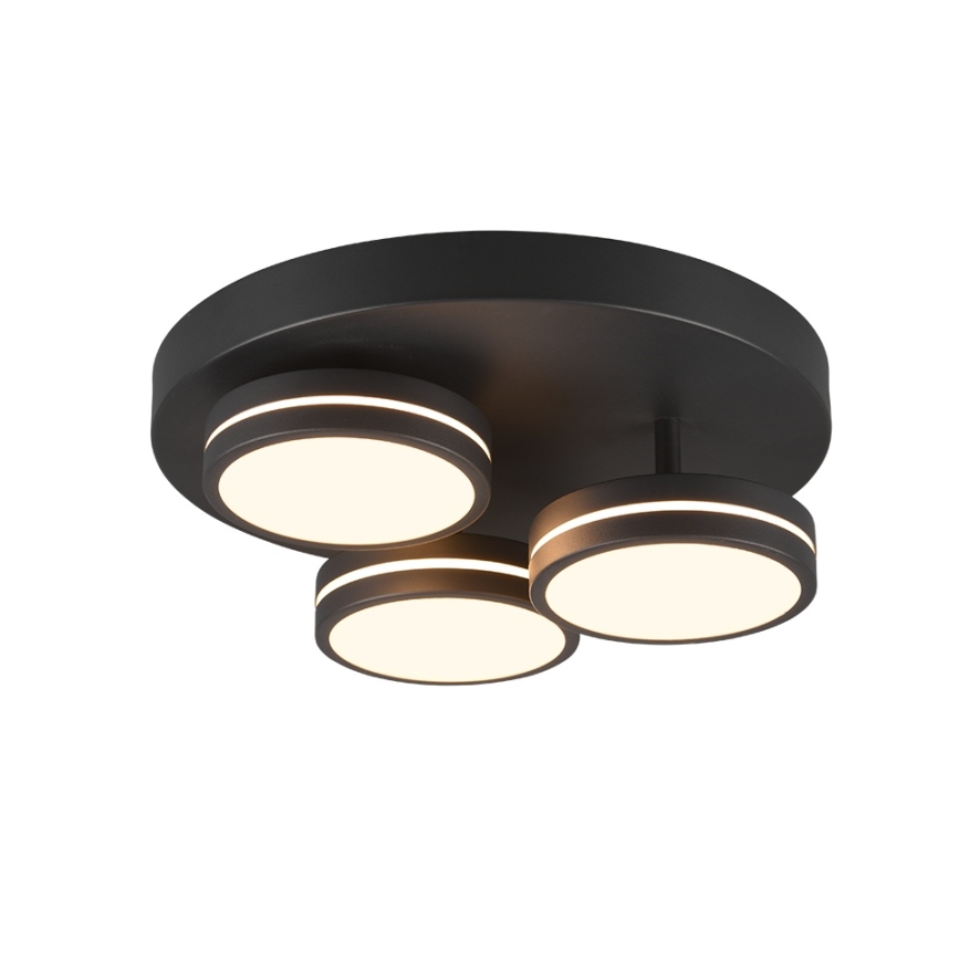 Trio - FRANKLIN Dimmable LED Ceiling Light 3x LED/8.5W/230V 3000K Ø35 cm Black