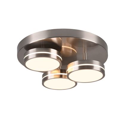 Trio - Dimmable LED ceiling light FRANKLIN 3xLED/8,5W/230V 3000K dia. 35 cm matte chrome