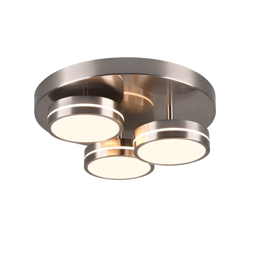Trio - Dimmable LED ceiling light FRANKLIN 3xLED/8,5W/230V 3000K dia. 35 cm matte chrome