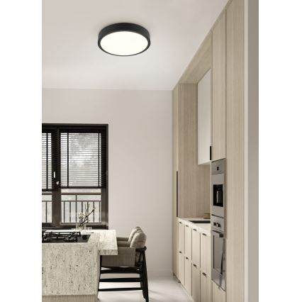 Trio - ISEO Dimmable LED Ceiling Light, 24W/230V, 3000K, Ø 40 cm, Black