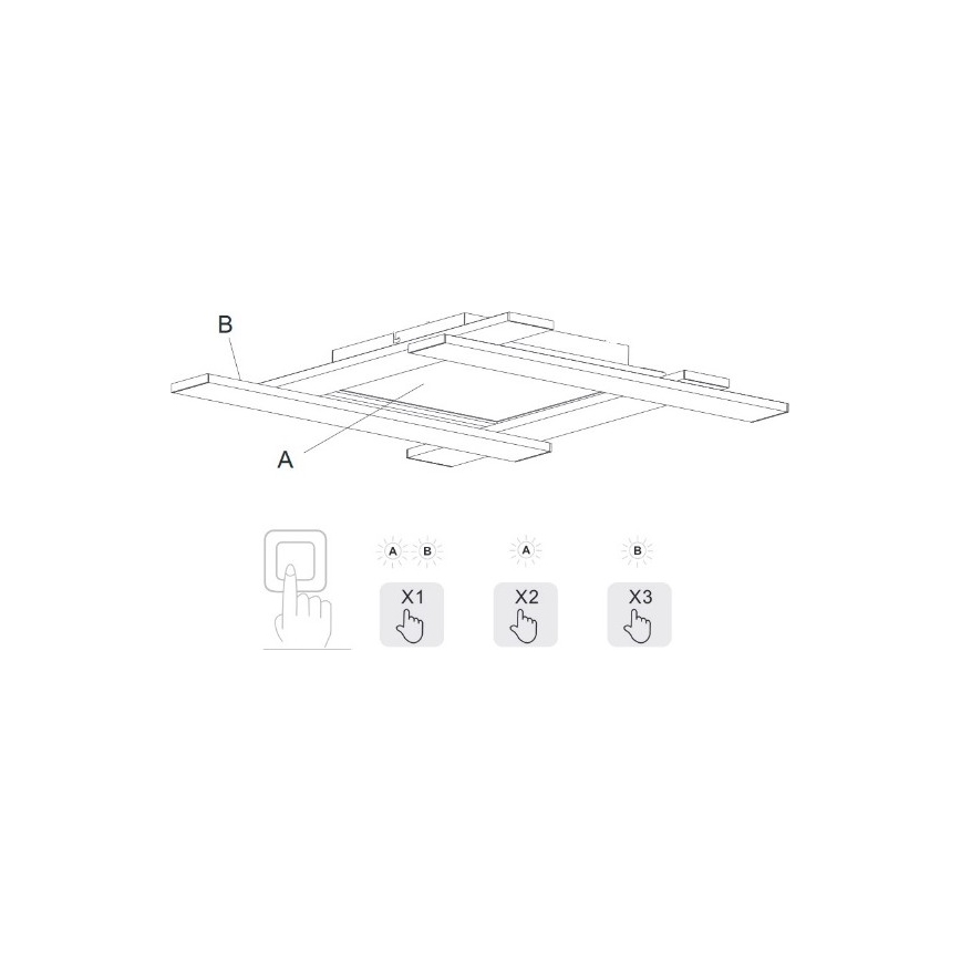 Trio - LED Dimmable ceiling light BELFAST LED/18W/230V + LED/14W/230V 4000K