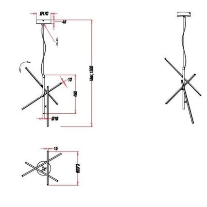 Trio - LED Dimmable chandelier on a string TIRIAC 3xLED/7,5W/230V