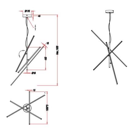 Trio - LED Dimmable chandelier on a string TIRIAC 3xLED/8,5W/230V