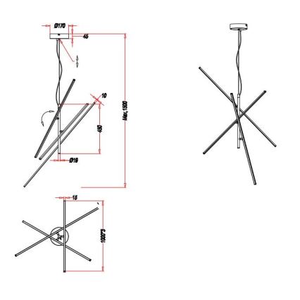 Trio - LED Dimmable chandelier on a string TIRIAC 3xLED/8,5W/230V white