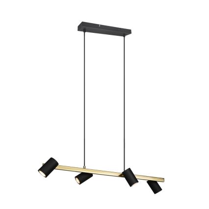 Trio - MARLEY cable-hung pendant 4xGU10/35W/230V black/gold
