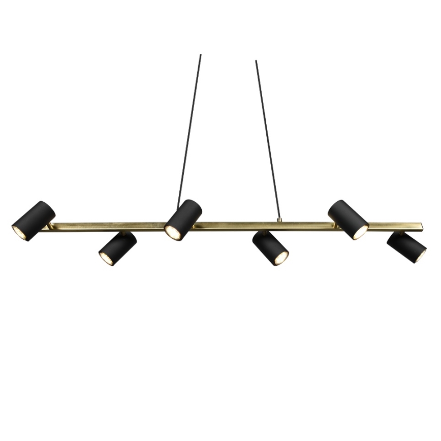 Trio - MARLEY cable pendant light 6xGU10/35W/230V black/gold