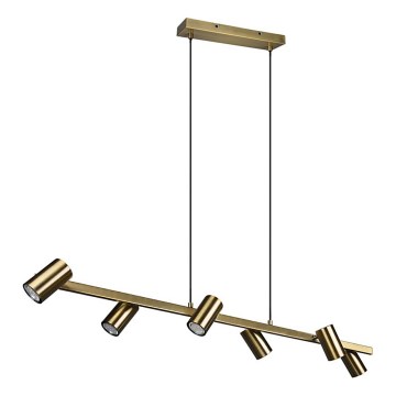 Trio - MARLEY cable-suspended pendant lamp 6xGU10/35W/230V brass