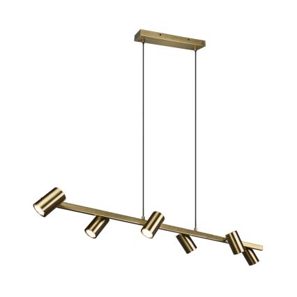 Trio - MARLEY cable-suspended pendant lamp 6xGU10/35W/230V brass