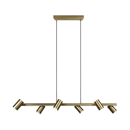 Trio - MARLEY cable-suspended pendant lamp 6xGU10/35W/230V brass