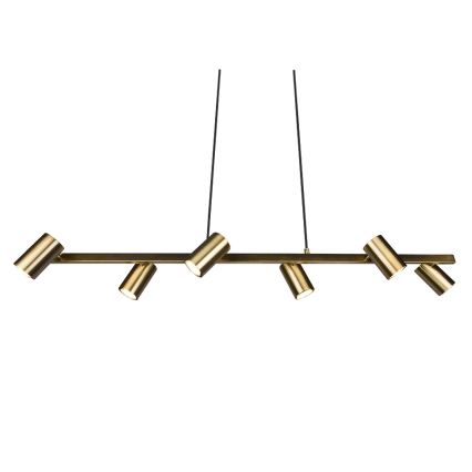 Trio - MARLEY cable-suspended pendant lamp 6xGU10/35W/230V brass