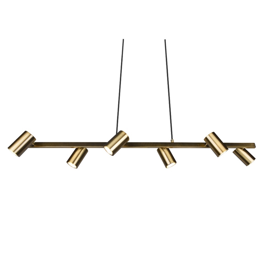 Trio - MARLEY cable-suspended pendant lamp 6xGU10/35W/230V brass