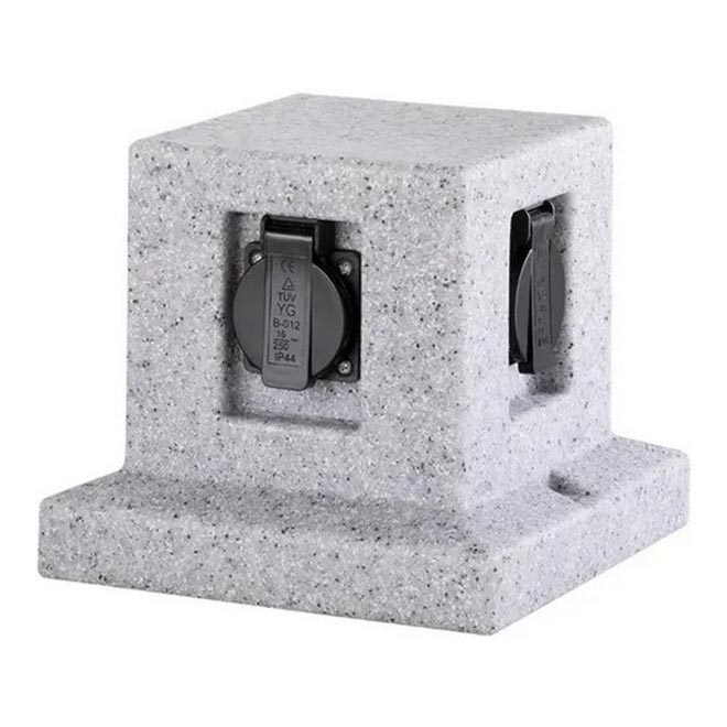 Trio - Outdoor socket column with a timer 4Z SCHUKO 230V IP44