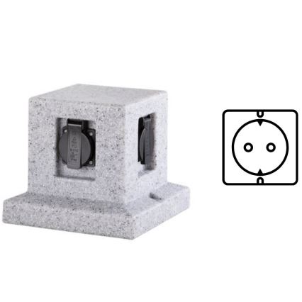 Trio - Outdoor socket column with a timer 4Z SCHUKO 230V IP44