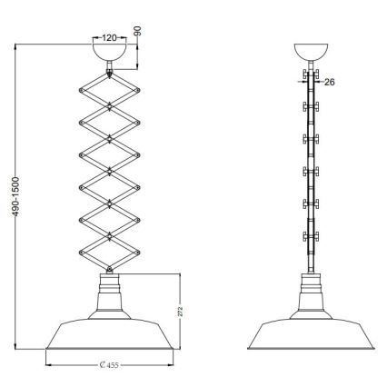 Trio - Pull-down chandelier DETROIT 1xE27/42W/230V