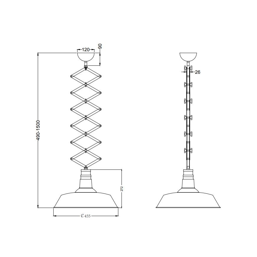 Trio - Pull-down chandelier DETROIT 1xE27/42W/230V