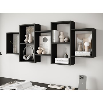 TRIO Wall-Mounted Shelf 65 x 161 cm, Black