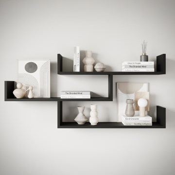 TRIO wall shelf 55 x 119 cm, graphite black