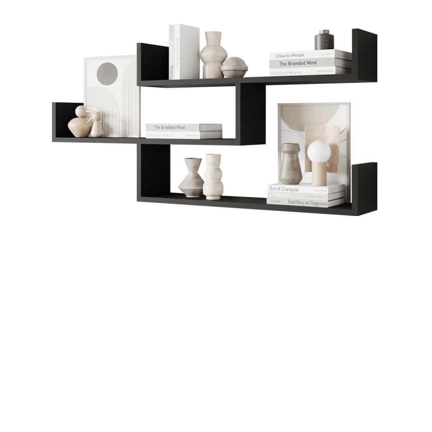 TRIO wall shelf 55 x 119 cm, graphite black